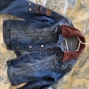 DL1961 Blue Jean Jacket with Brown Collar